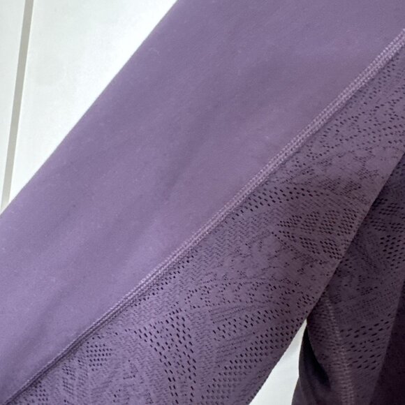 Athleta Shanti Lace Purple Crop Long Sleeve Breathe Wicking Shirt Top Sz 2X - Picture 8 of 13